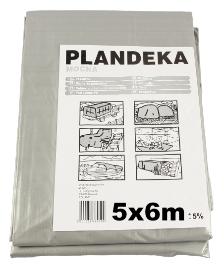 

Тент Брезент Пландека Тарпаулин защитный (110g\m2) 5x6 Польша (Wimar), Серый