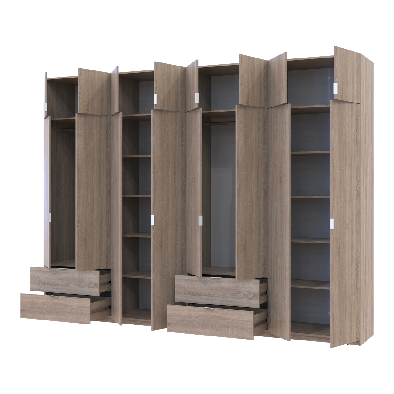 Розпашна Шафа для одягу Doros Лукас Дуб сонома 4+4 ДСП 320х50х240 (42005127) 3