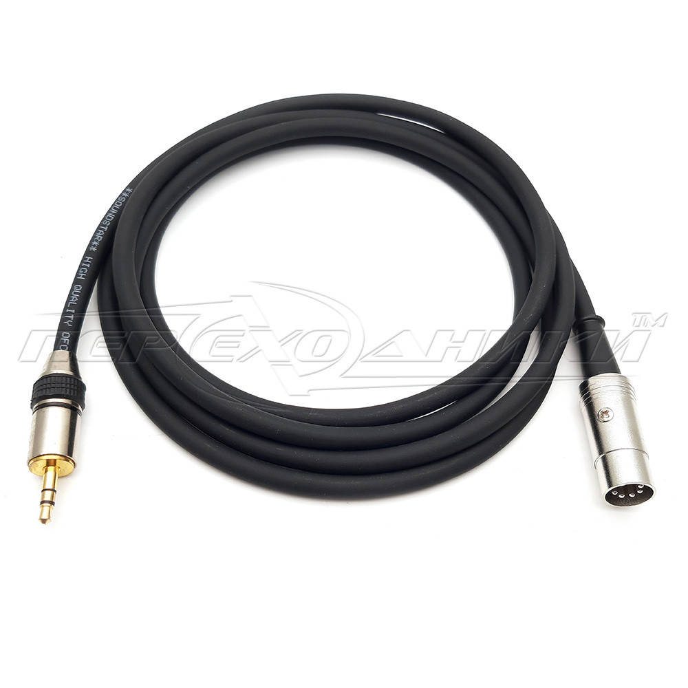

Кабель 5 pin DIN to jack 3.5 mm в экране, премиум качество 3.0, Черный