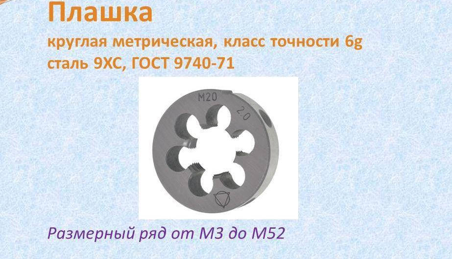 

Плашка М 4х0,5