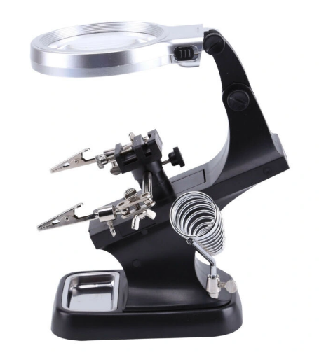 

Держатель "третья рука" HandsKit MG180B c LED подсветкой 3Х 90 мм, Черный