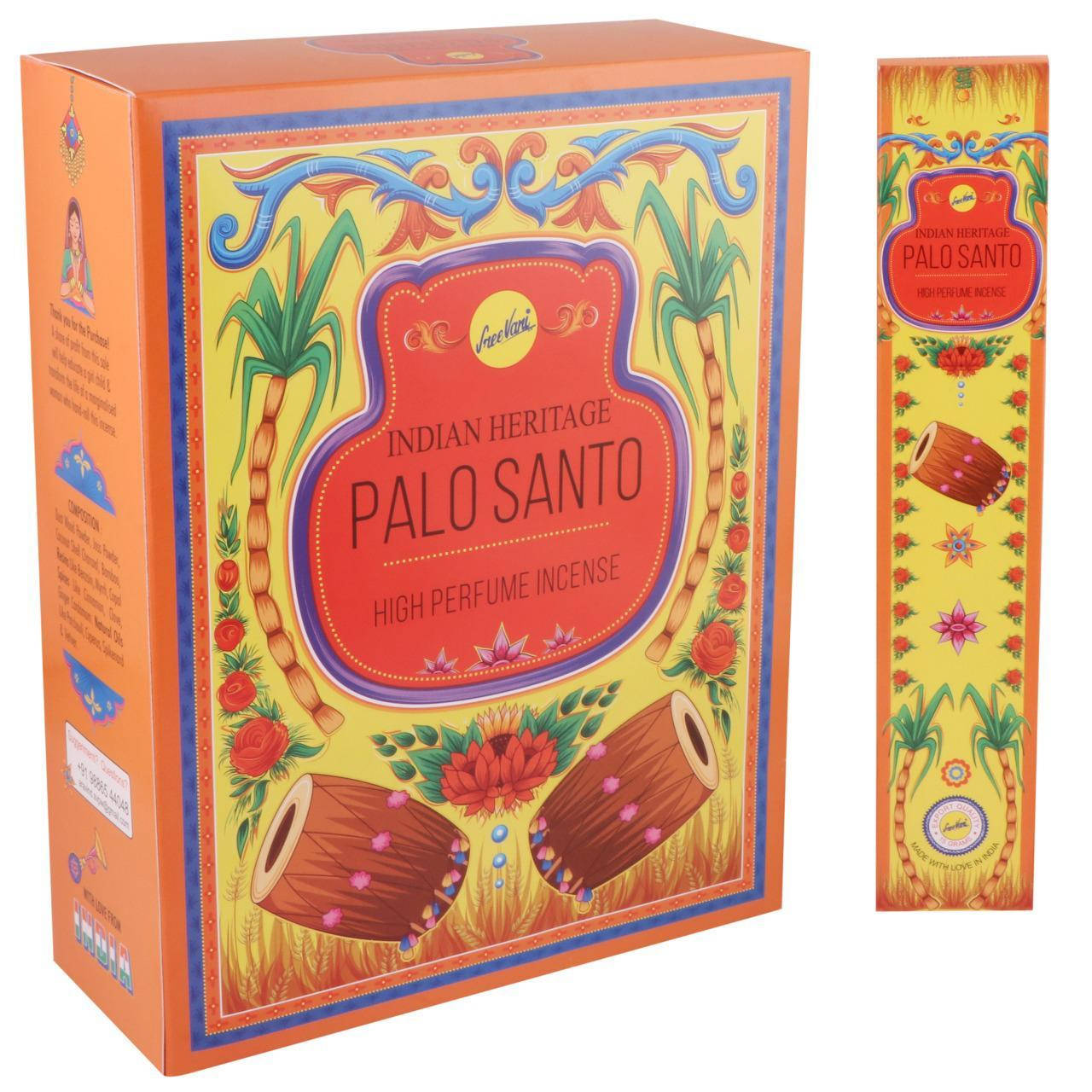 

Пахощі Palo Santo, Sree Vani agarbatti Indian Heritage 15г, Аромапалочки масальные благовония Шриі Вани Пало
