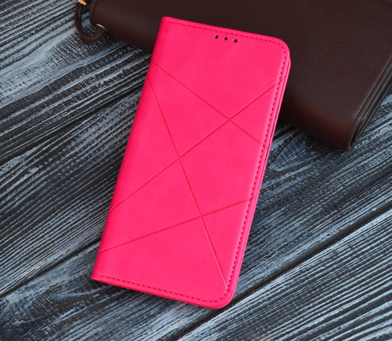 

Чехол-книжка Business Leather для Xiaomi Redmi Note 9s / 9 Pro / 9 Pro Max, Малиновый