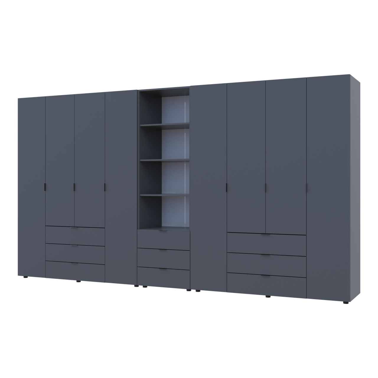 Шафа для одягу Doros Гелар Графіт 4+4ДСП з пеналом 370х49.5х203.4 (42005173)