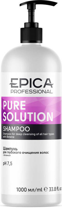 

Шампунь для глубокого очищения с натуральным бетаином Pure Solution Shampoo Epica, 1000 мл