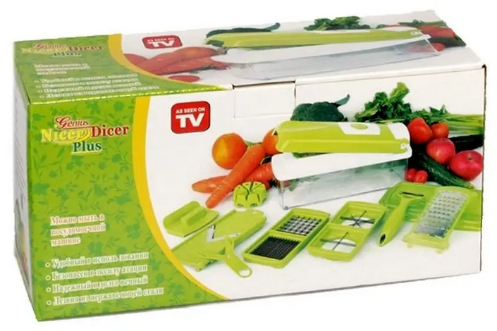

Многофункциональная овощерезка Nicer Dicer Plus с контейнером, ручная овощерезка терка с насадками для овощей
