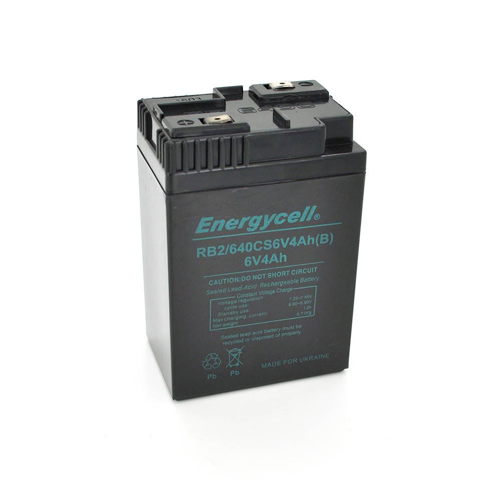 

Аккумуляторная батарея Energycell RB2/640CS6V4Ah 6V 4Ah (101*70*47мм),0.71Kg
