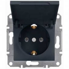 

Розетка Schneider-Electric Asfora Plus с крышкой, заземлением антрацит EPH3100171