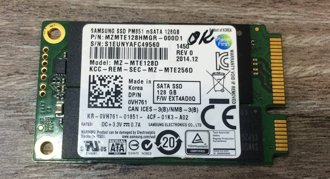 

Диск SSD mSATA 128GB Samsung PM851