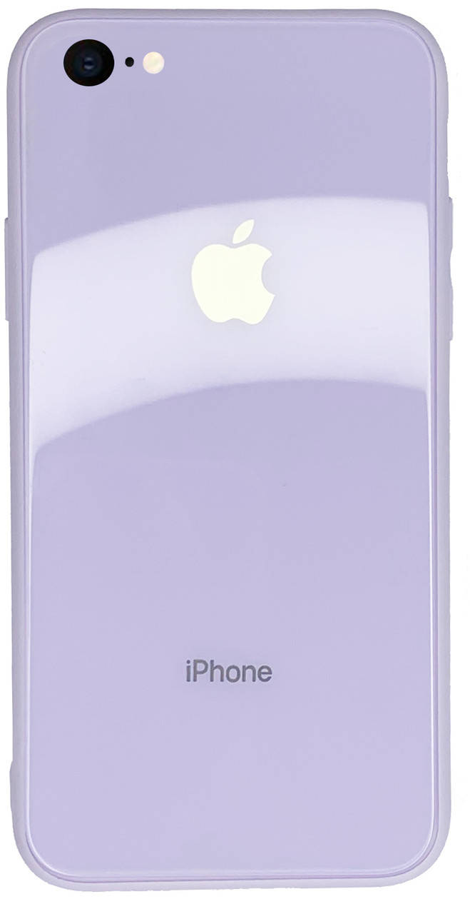 

Чехол стеклянный Glass case для IPhone 6/6s (08) Lilac лиловый, Голубой