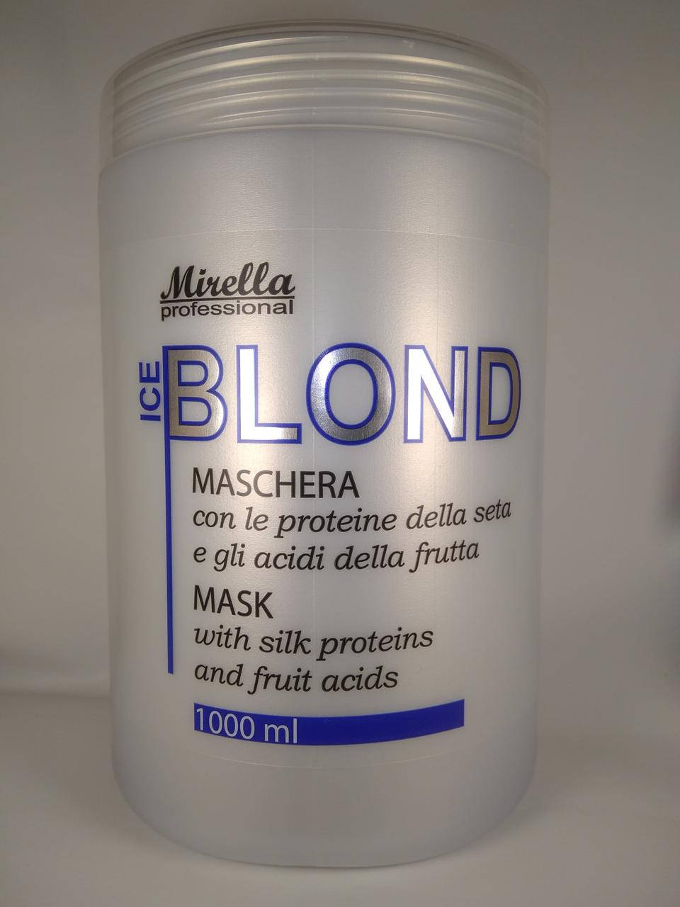 

Маска для светлых, седых и обесцвеченных волос 1000 мл, Mirella Professional Blond Mask With Silk Proteins