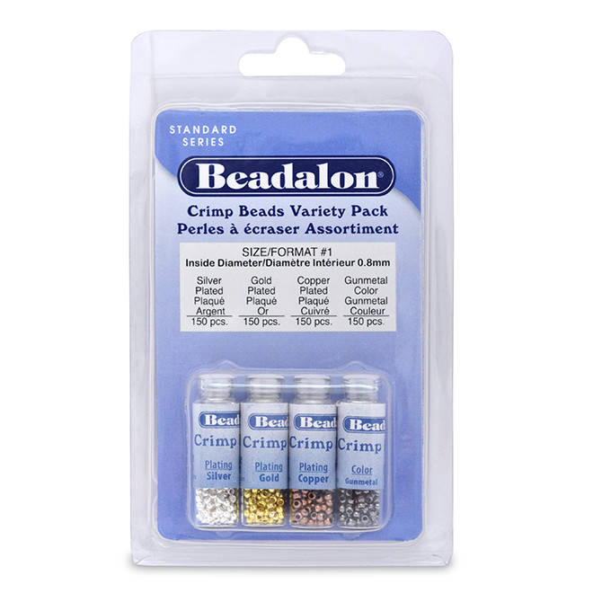 

Набор круглых кримпов Beadalon, размер №1, 2 мм, Серебристый