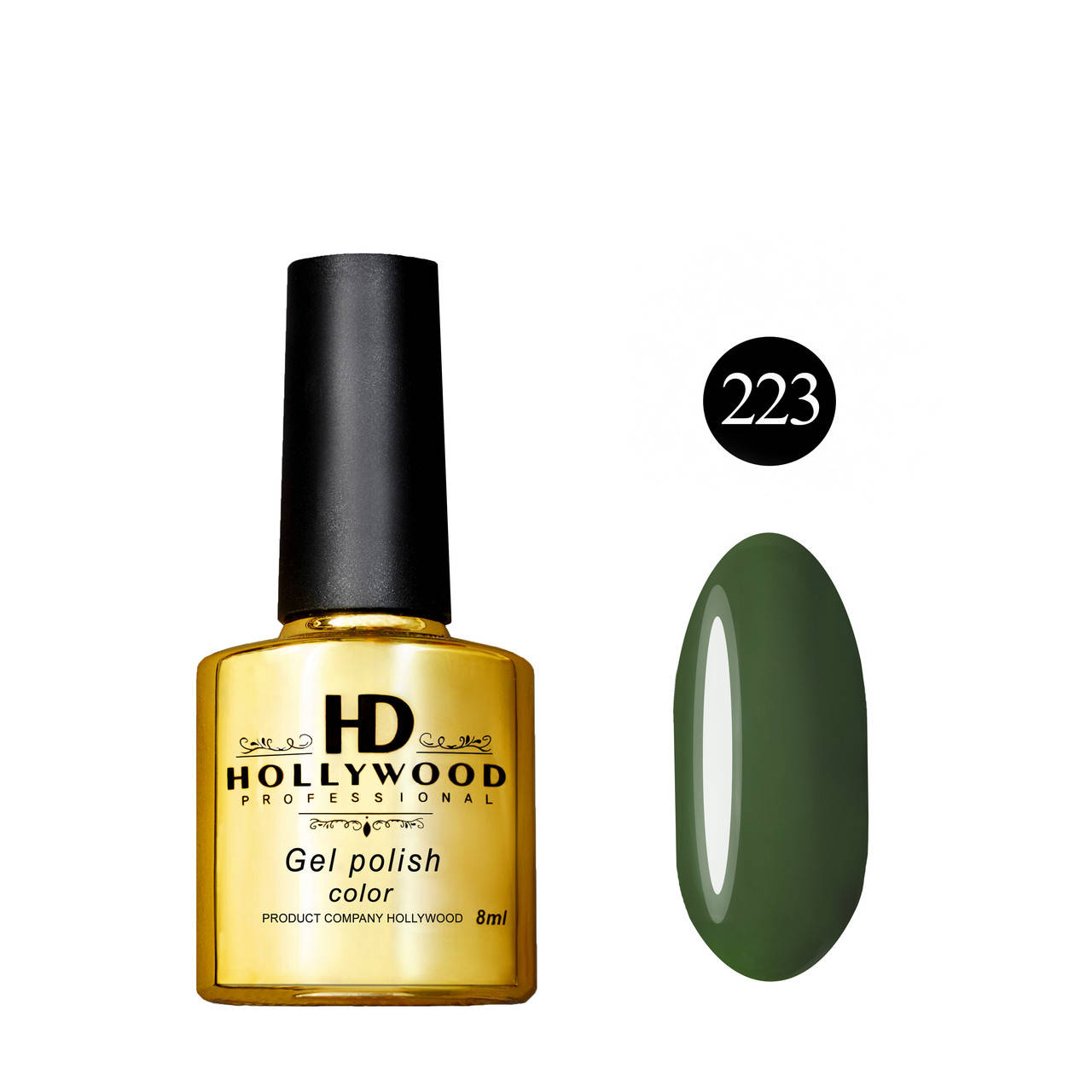 

Гель лак 223 Темно-Зелёный Плотный HD Hollywood 8 ml