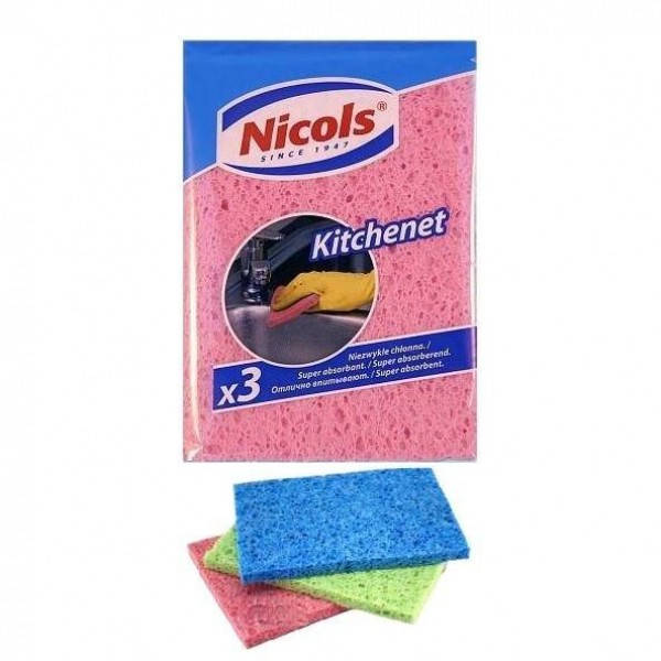 

Губки кухонные Nicols Kitchenet целлюлозные, 3 шт