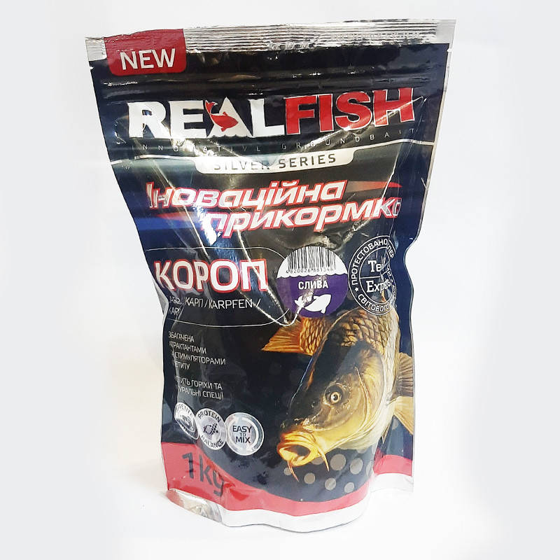

Прикормка RealFish Карп Слива 1кг