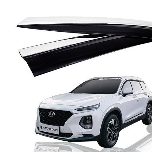 

Дефлекторы окон (ветровики) Hyundai Santa Fe 2018- (D983) Auto Clover С хром молдингом