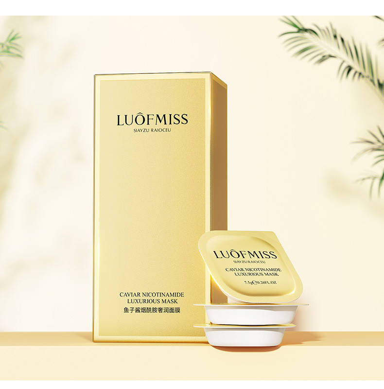 

Набор масок для лица с гиалуроновой кислотой и икрой LUOFMISS Caviar Nicotinamide Luxurious Mask (7.5г*6шт)