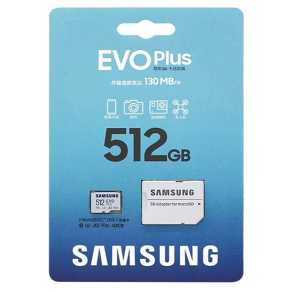 

Карта памяти microSD 512GB Samsung EVO Plus