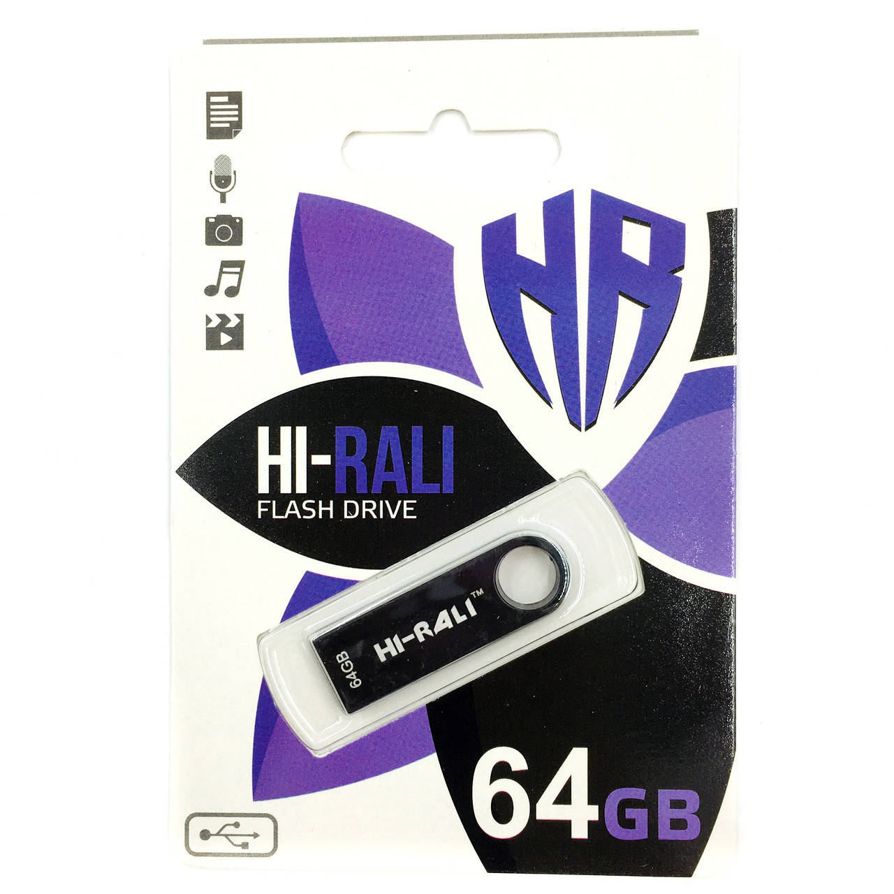 

Флеш-накопитель USB Hi-Rali 64GB Shuttle series Black, Черный