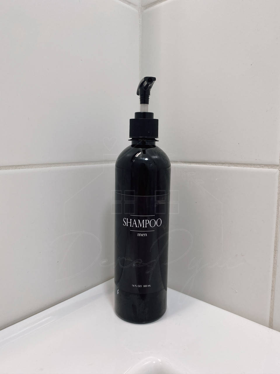 

Баночка с дозатором "Shampoo men" черная, Черный