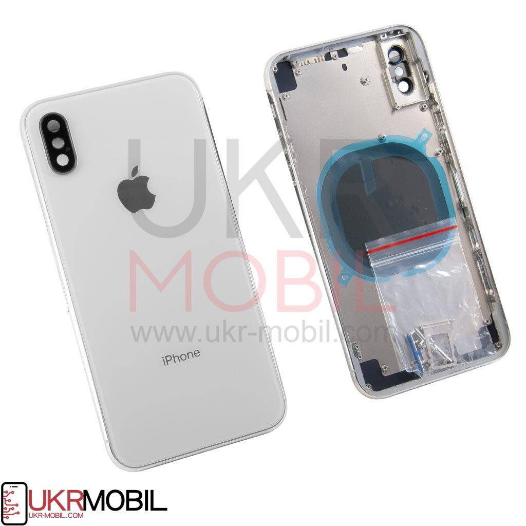 

Корпус Apple iPhone X, задняя крышка со стеклом камеры, в сборе, Original PRC, White, Белый