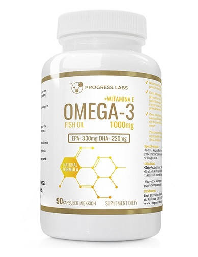 

Омега 3 PROGRESS LABS - Omega 3 1000mg + Vit E - 90caps