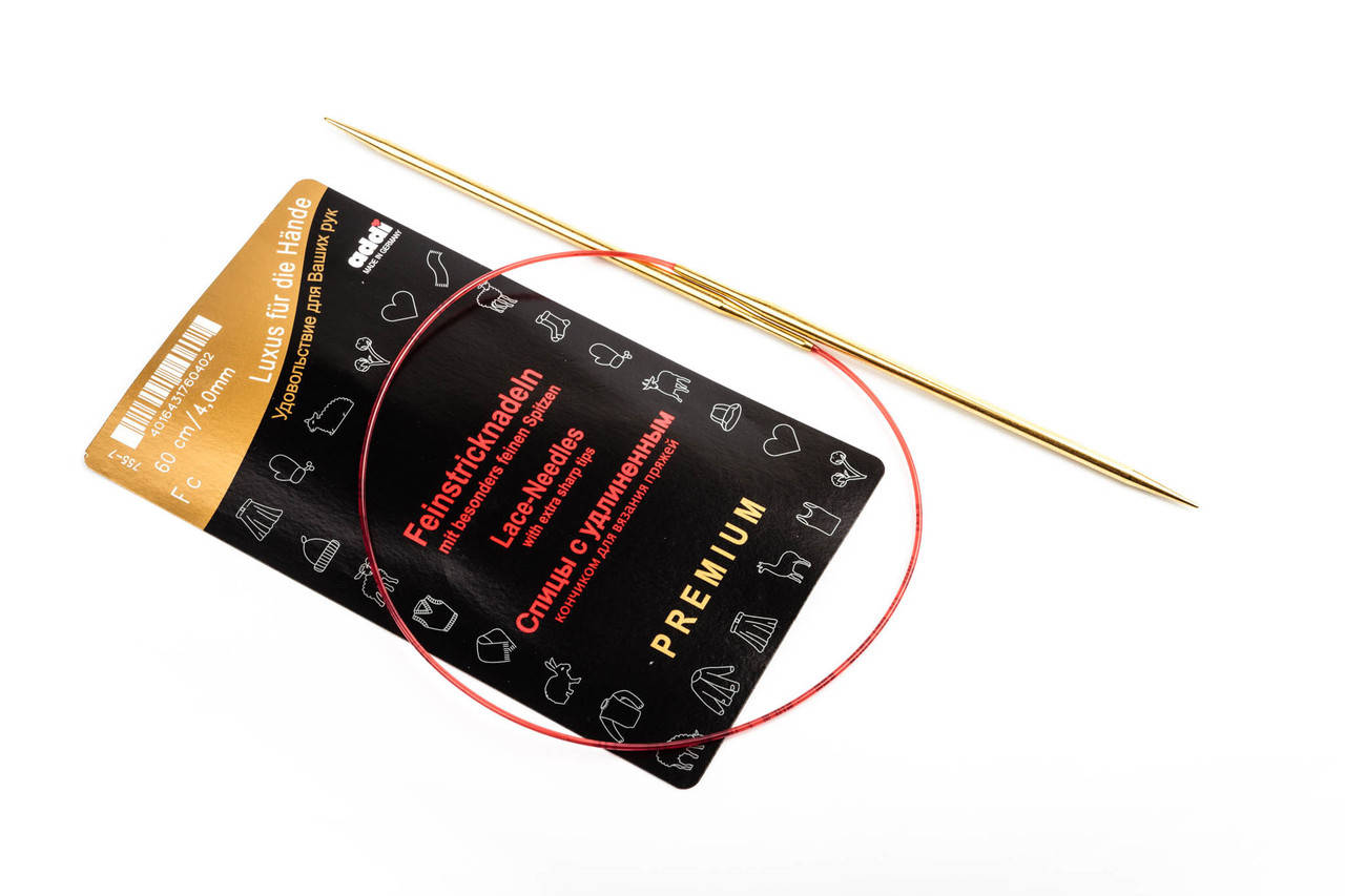 

Addi 755-7/60-4.00 Спицы круговые с удлиненным кончиком позолоченные, 60 см, 4.00 мм