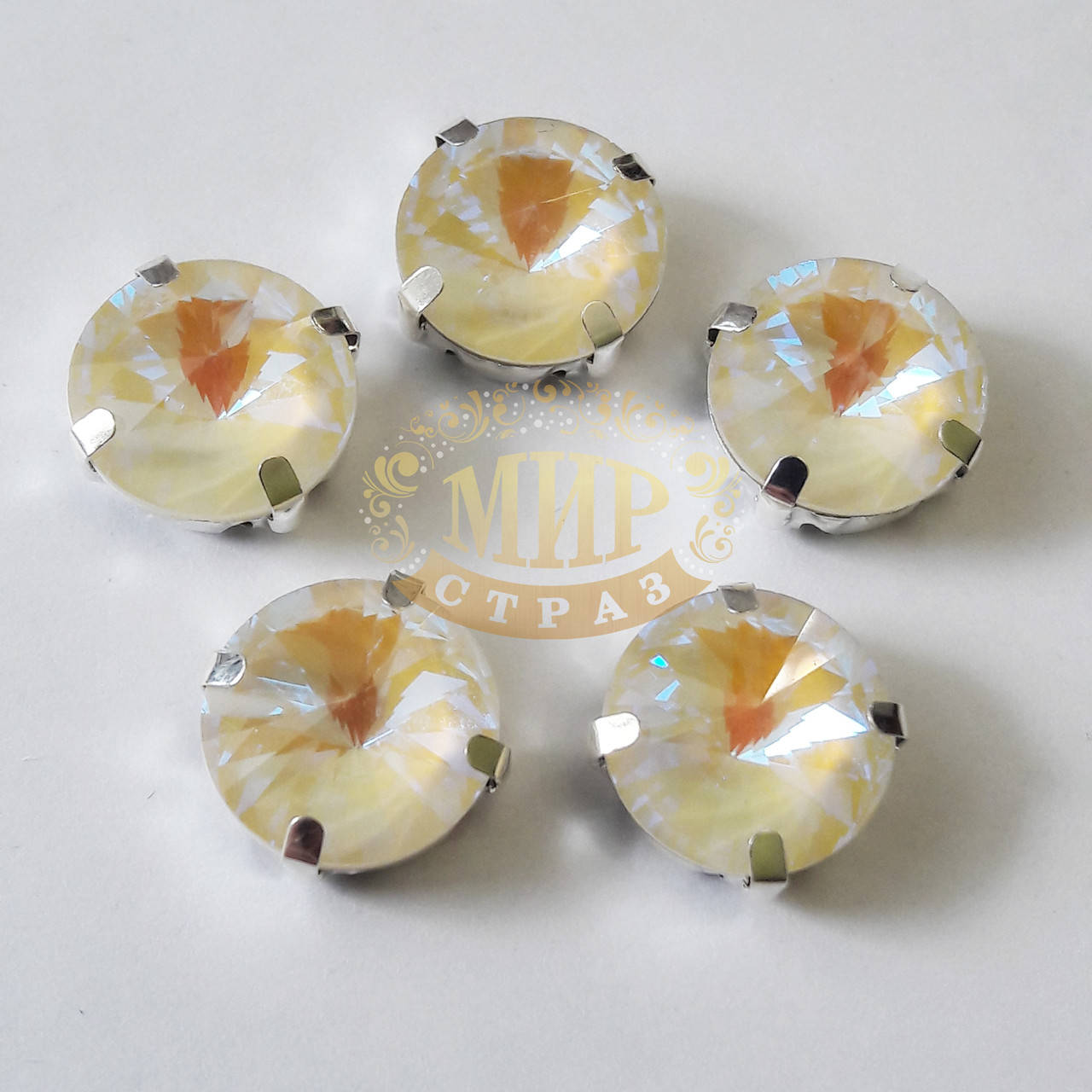 

Пришивные камни Риволи Lux, 12мм, цвет Vanilla DeLite, 1шт