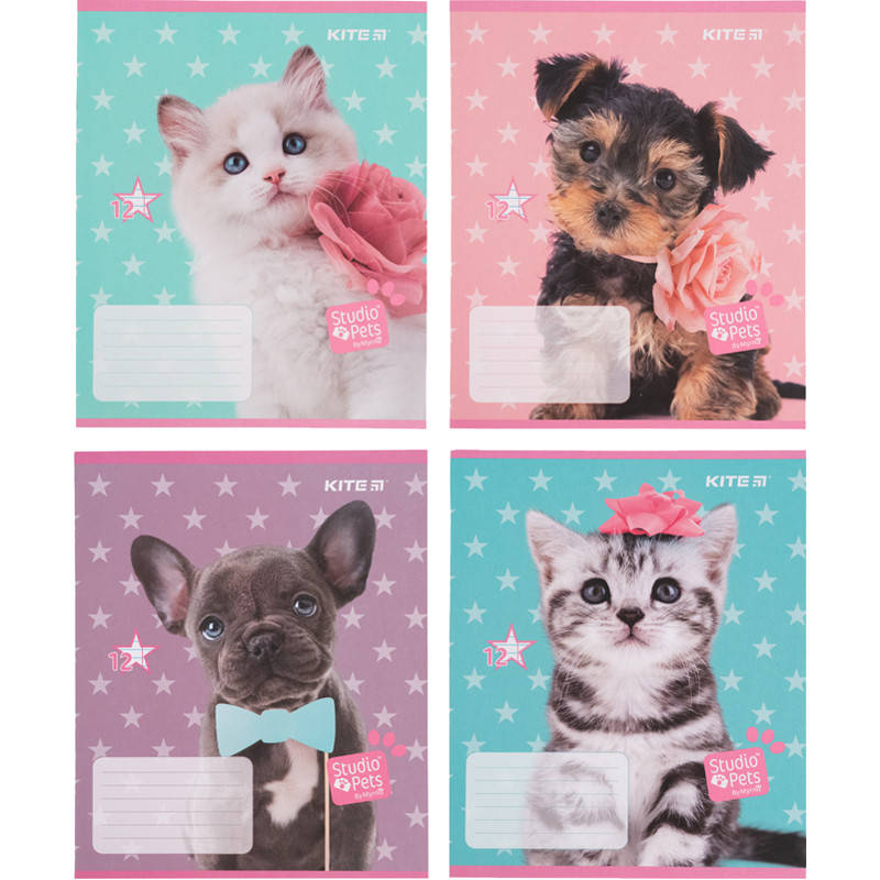 

Тетрадь школьная Kite Studio Pets SP21-234, 12 листов, в линию