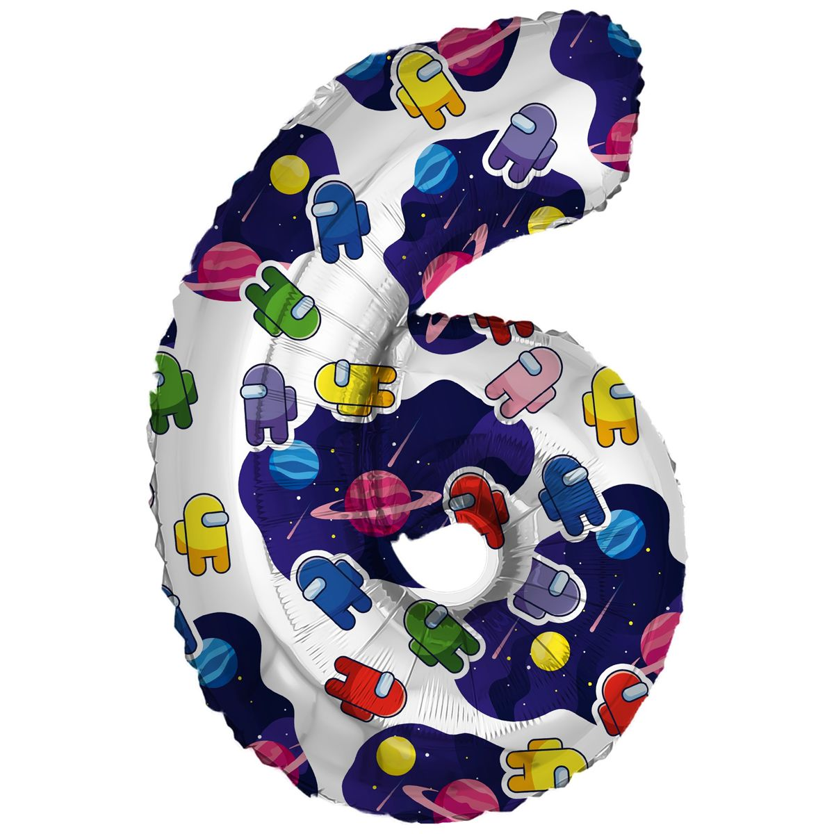 

Фольгированная цифра 32" (80 см) Амонг Ас/ Космонавтики 6, Разные цвета