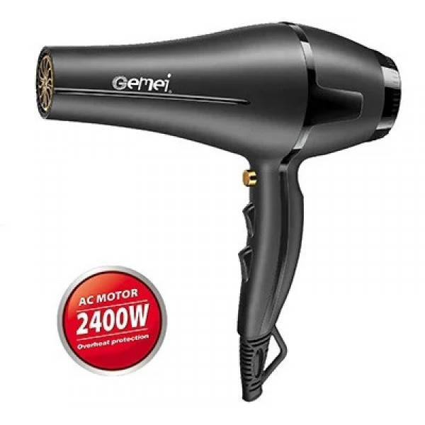

Профессиональный фен для волос классический Gemei GM-1763 Pro 2400W Мощный фен для сушки и укладки MND