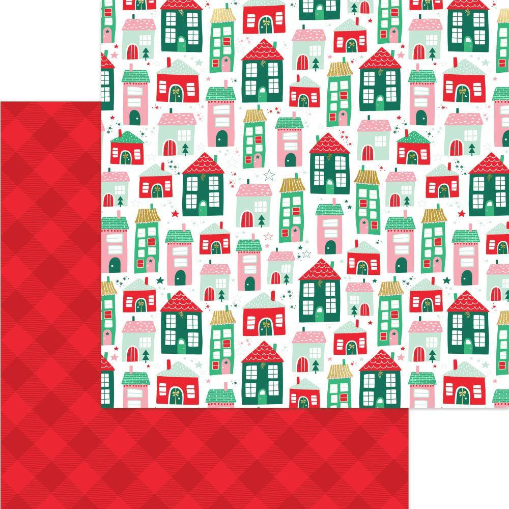 

Папір з фольгуванням двосторонній - Up On The Housetop - Holly Jolly - MME - 30x30