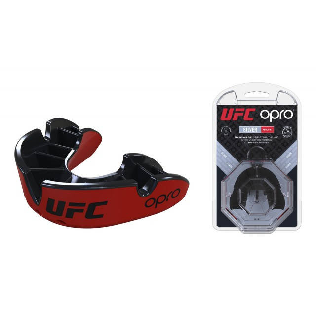 

Капа OPRO Silver UFC Hologram Red/Black