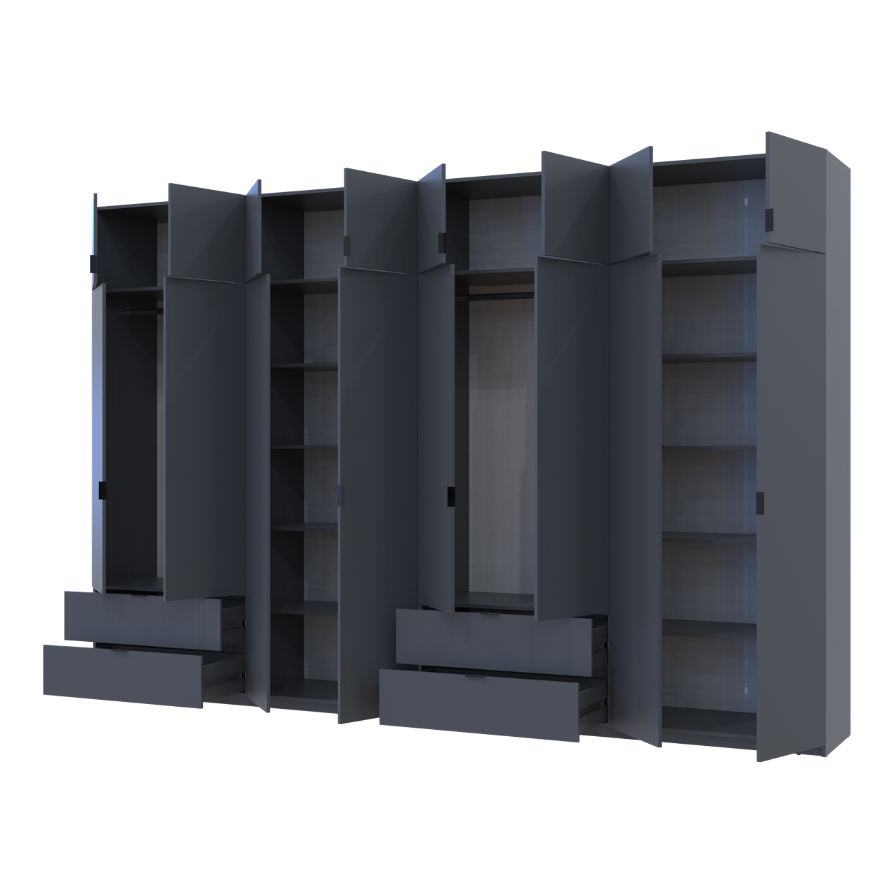 Розпашна Шафа для одягу Doros Лукас Графіт 4+4 ДСП 360х50х240 (42005145) 2