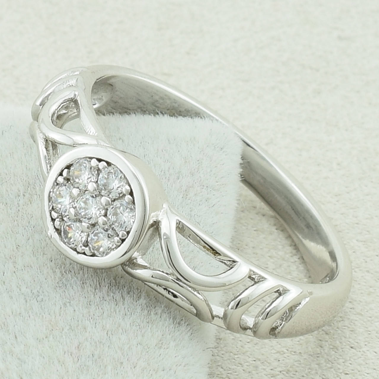 

Кольцо Xuping 31807 белые фианиты позолота Белое Золото размер 17