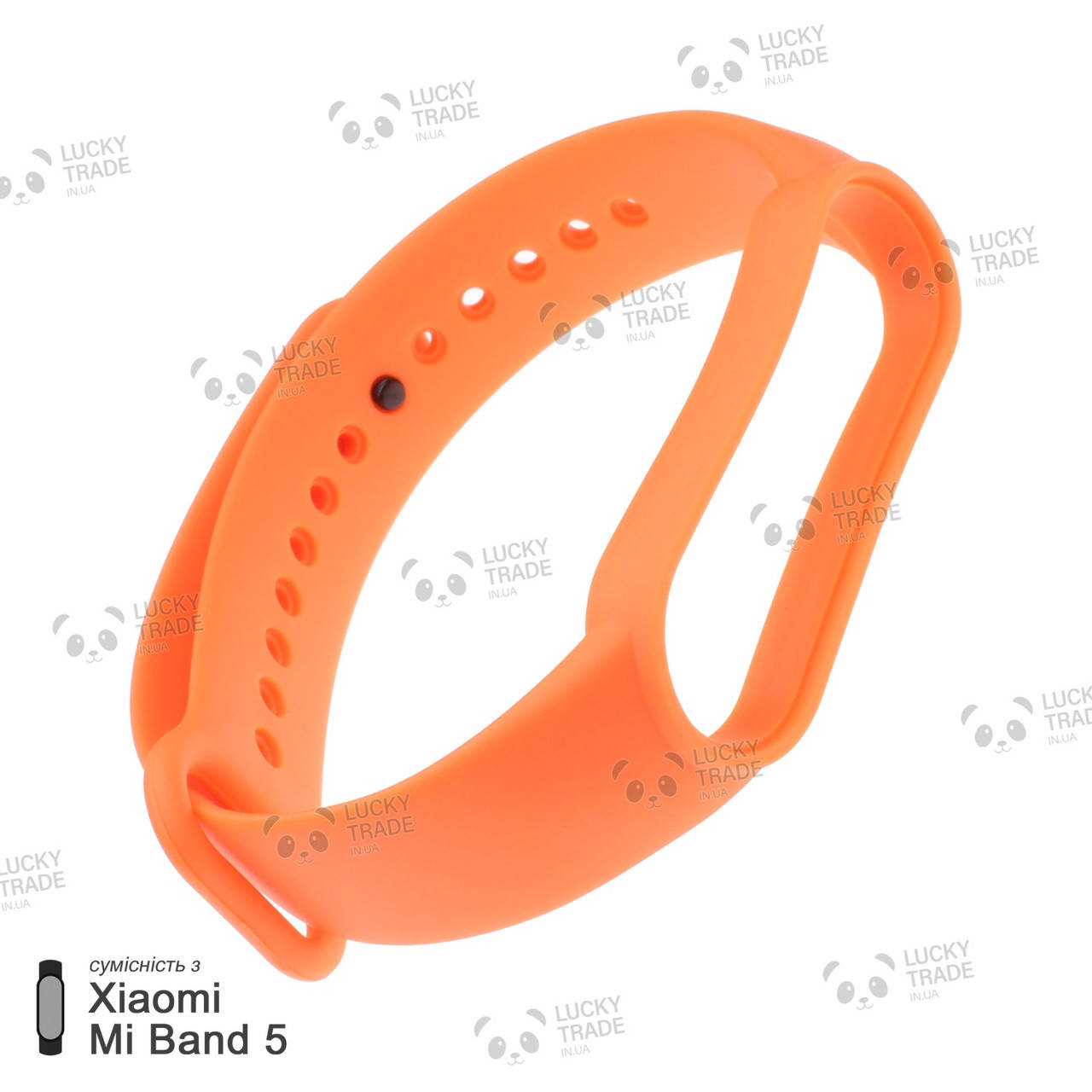 

Ремешок Xiaomi Mi Band 5 силиконовый однотонный браслет Light Оранжевый [2419]