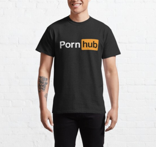 

Черная футболка Pornhub Logo футболки Порнохаб унисекс (мужская, женская)
