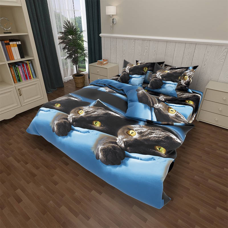 

Котик-топчик два - Бязь 3D - Двухспальный комплект