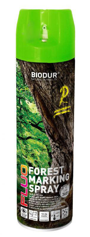 

Эмаль для маркировки леса зеленая аэрозоль Forest Marking Spray Biodur 500 мл