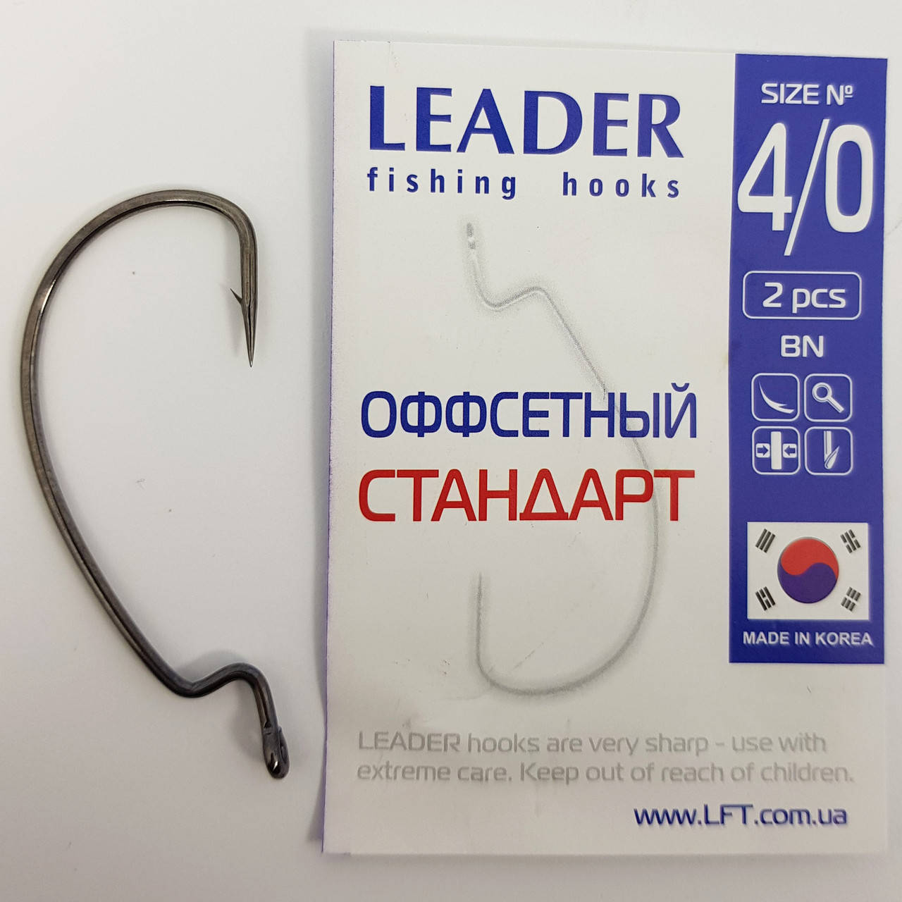 

Крючки офсетныe Leader стандарт BN №4/0
