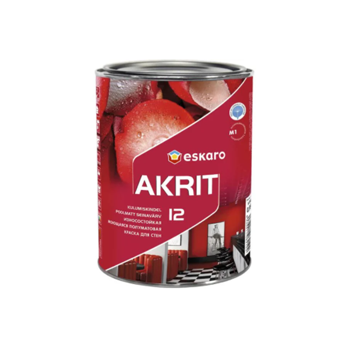 

Износостойкая краска для стен и потолка Eskaro Akrit 12 0.95л, Белый