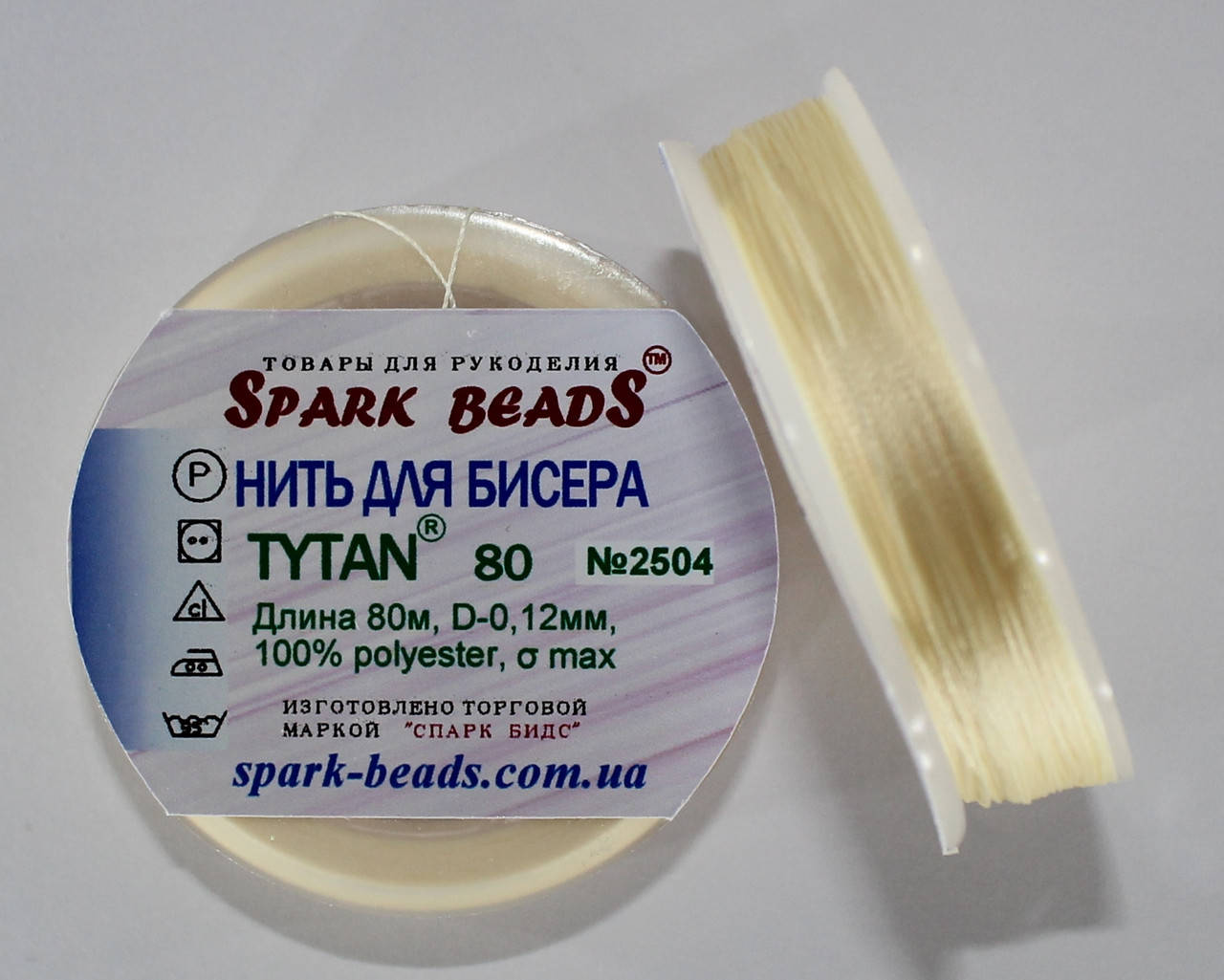 

Нить для бисера TYTAN 80 №2504. Бежевый очень светлый 80 м