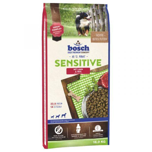 

Корм для собак BOSCH Sensitive Lamb Rice 15 кг з дієтичним ягням і рисом