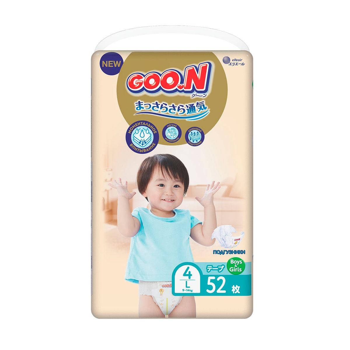 

Подгузники Goo.N Premium Soft для детей (L, 9-14 кг, 52 шт) 863225