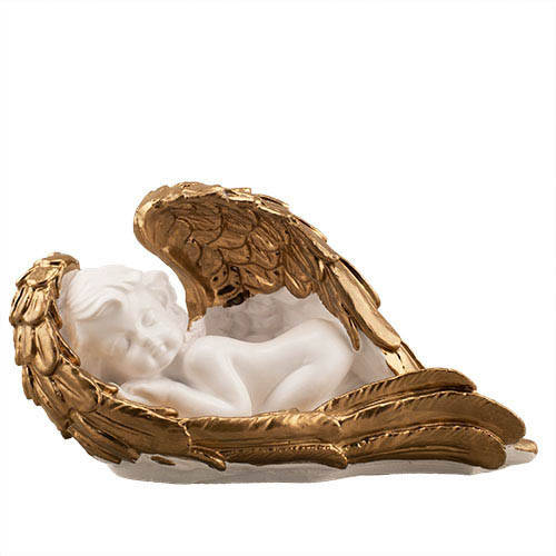 

Статуэтка Ангел лежащий бело-золотой, (гипс) AN0005-3(G), Белый