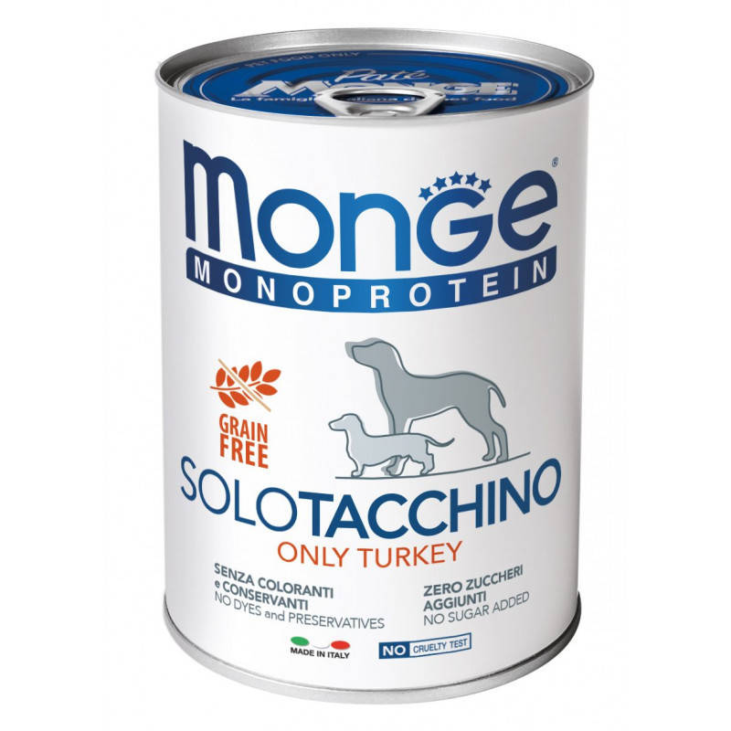 

Monge Dog Solo паштет с индейкой для собак всех пород 400 гр