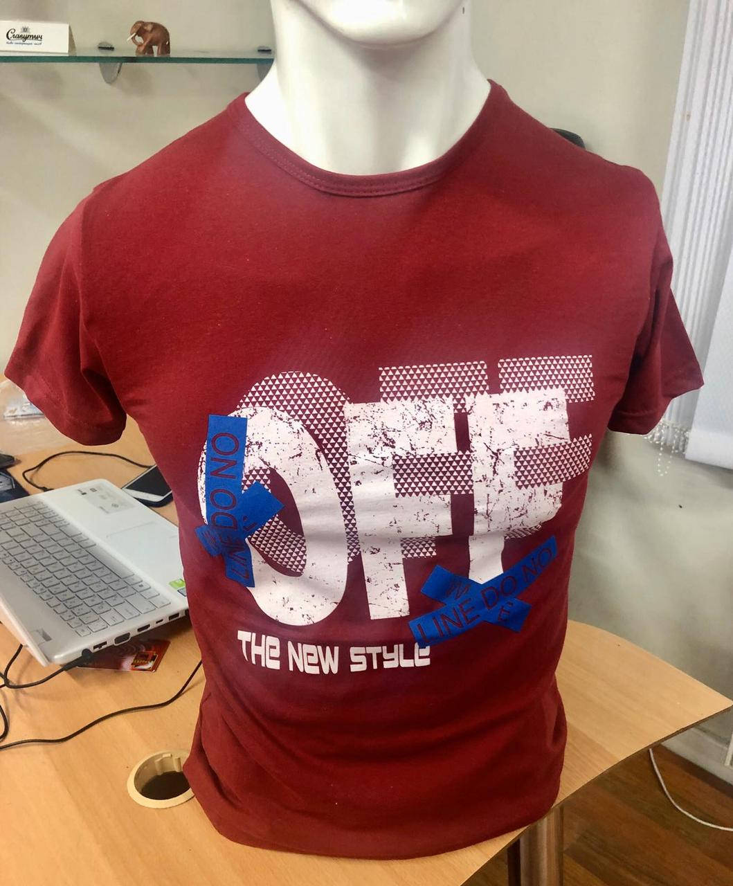 

Футболка Турция A.S.L Унисекс Мужская и Женская Размер M, L, XL, XXL OFF Бордовый