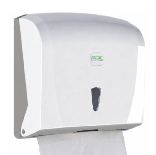 

Держатель бумажных полотенец C, V складка, белый пластик. K40