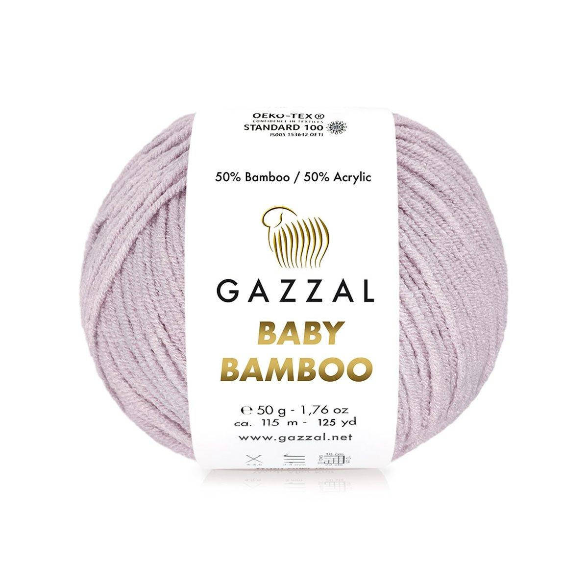 

Gazzal Baby Bamboo (Газзал Беби Бамбу) № 95225 пудровый (Пряжа бамбук, нитки для вязания), Розовый