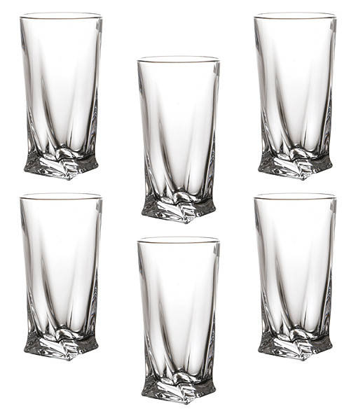 

Стаканы для сока 6*350мл Quadro, Прозрачный